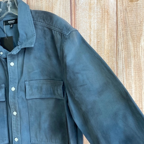 Hudson Long Sleeve Work Wear Shirt in Blu Marble Size Medium Men’s - Picture 2 of 10